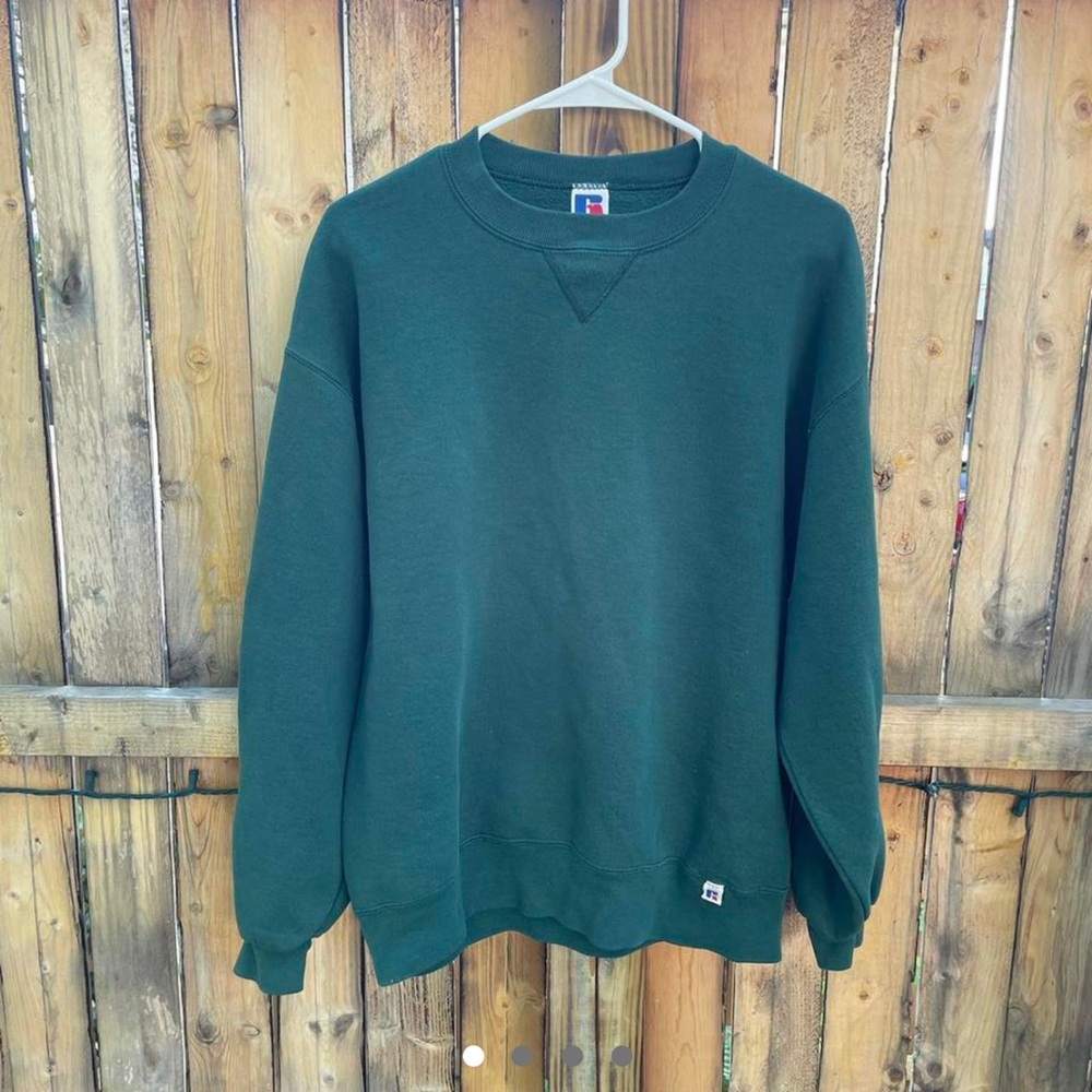 1990s Green Russell Athletic Sweatshirt size L